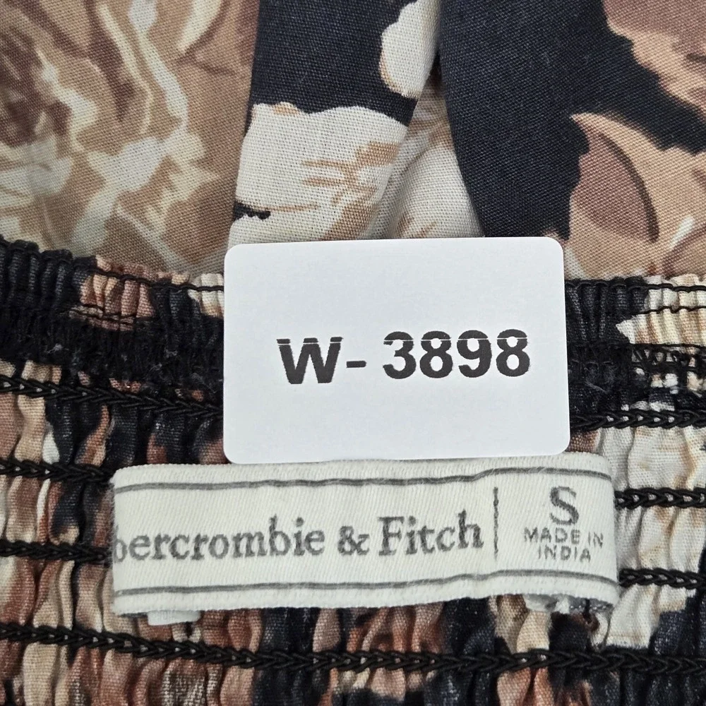Abercrombie & Fitch Women Dress S‎ Black Floral Maxi Sundress Milkmaid